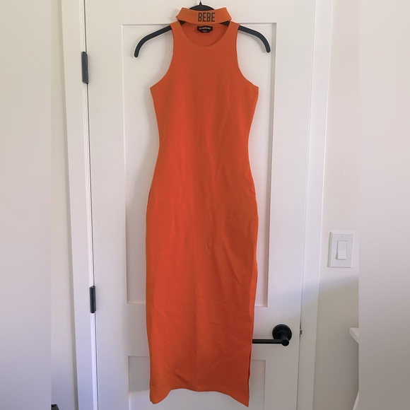 Tesla White Mock Neck Cut Out Maxi Dress